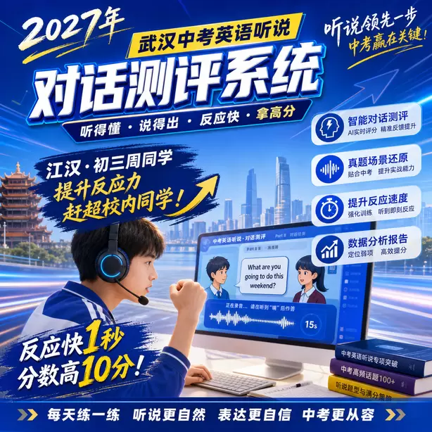 武汉中考听说机考样卷下载江汉&middot;初三周同学（提升反应力，赶超校内同学）